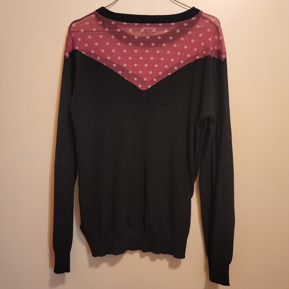 Lularoe Polka Dot Neck Long Sleeve Sweater M - Picture 4 of 5